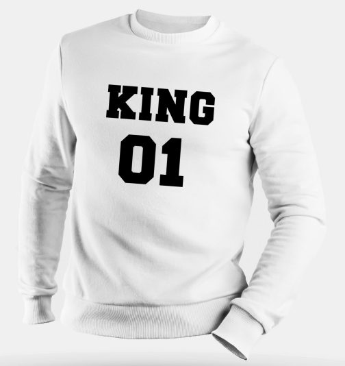 king 01 król bluza męska bez kaptura