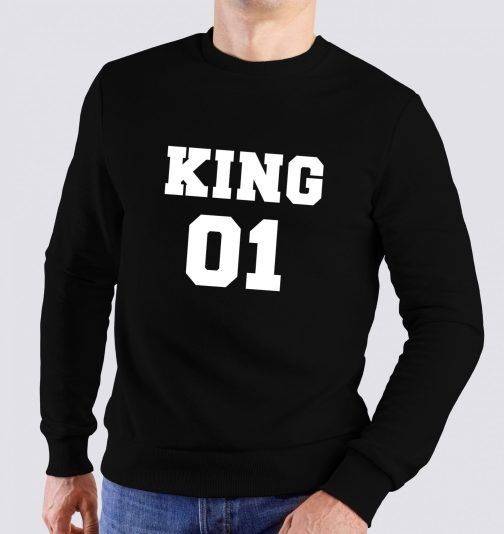 king 01 król bluza męska bez kaptura