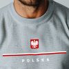 Bluza patriotyczna męska z Godłem PL - szara - ALPHA 3 bluza męska patriotyczna szara bluza z godłem bluza z napisem polska bez kaptura