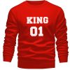 bluza bez kaptura king 01 król czerwona