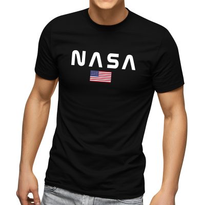 NASA męska koszulka z flagą Amerykańską – t-shirt