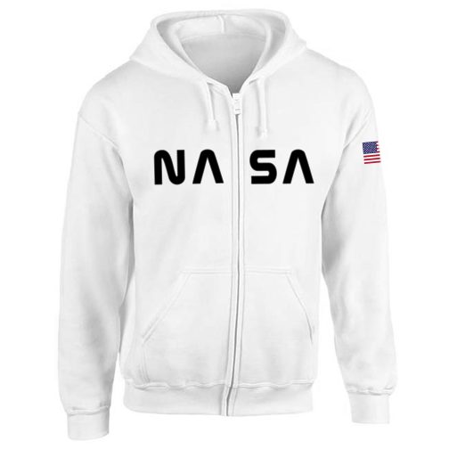 Modna męska bluza - NASA z kapturem rozpinana