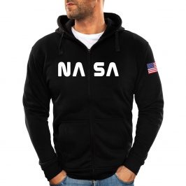 NASA Bluza męska rozpinana na zamek z kapturem