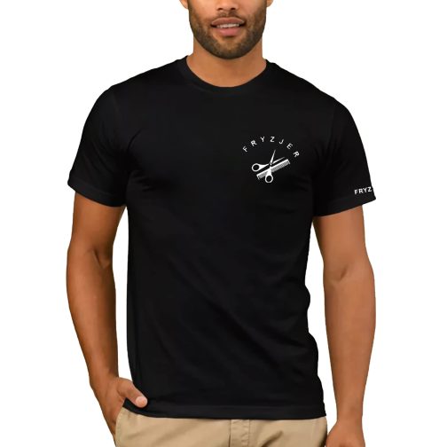 koszulka męska dla fryzjera czarna koszulki fryzjerskie
