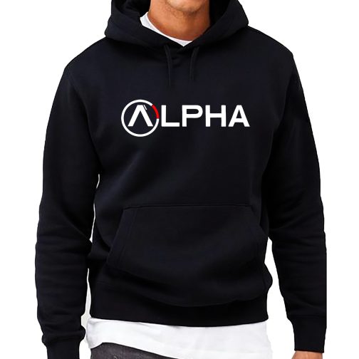 alpha bluza z kapturem męska czarna kangurka