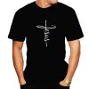 t-shirt chrześcijańska męska koszulka z jezusem czarna