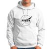 Modna męska bluza - NASA z kapturem kangurka biała