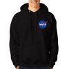 NASA - Modna męska bluza z kapturem kangurka czarna