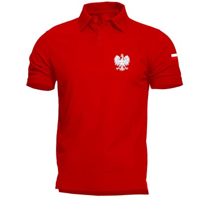 Męska Koszulka Polo Patriotyczna z Orzełkiem PL