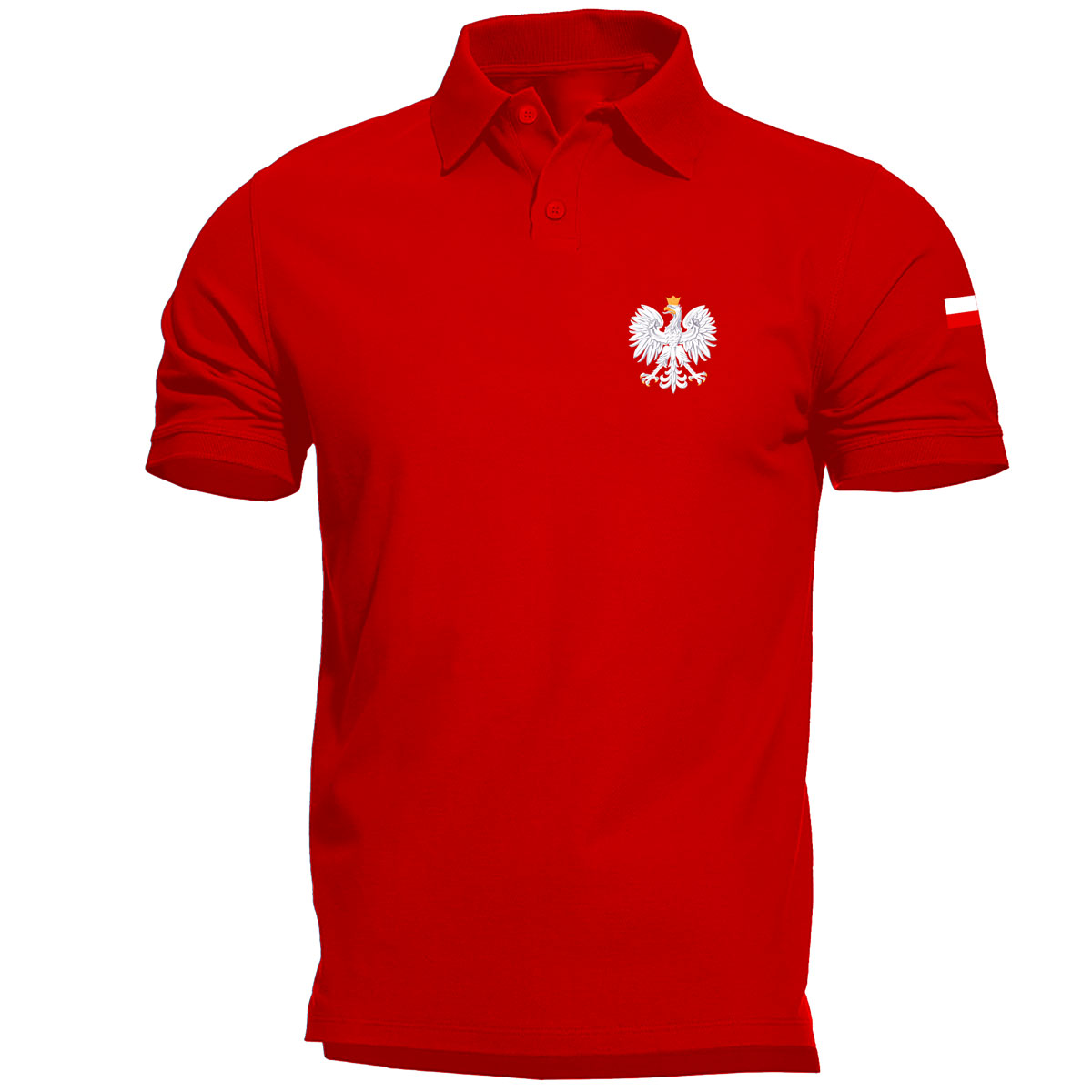 Koszulka polo patriotyczna - koszulka polo z orzełkiem polski i flagą czerwona