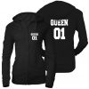 bluza damska rozpinana zamek queen 01 królowa czarna
