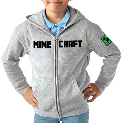 Bluza Creeper minecraft dla chłopca – rozpinana na zamek z kapturem