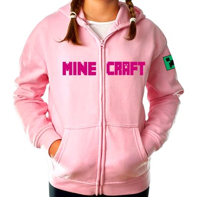 Bluza Minecraft dla dziewczynki rozpinana z kapturem – Creeper