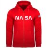 NASA bluza męska rozpinana z kapturem czerwona