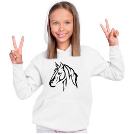 bluza z koniem dla dziewczynki biała