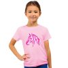 koszulka z koniem dla dziewczynki różowa