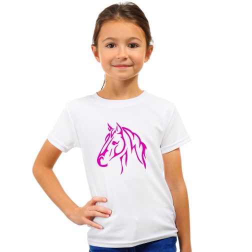 koszulka z koniem dla dziewczynki biała