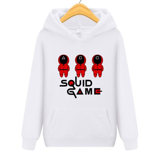Squid Game bluza z kapturem biała