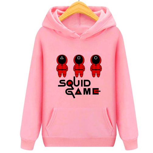 Squid Game bluza z kapturem różowa