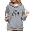 Bluza z koniem damska - z kapturem - Jakość Premium 5 bluza z koniem damska kapturem kangurka szara