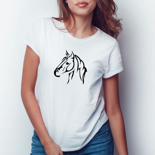 koszulka z koniem damska t-shirt biała