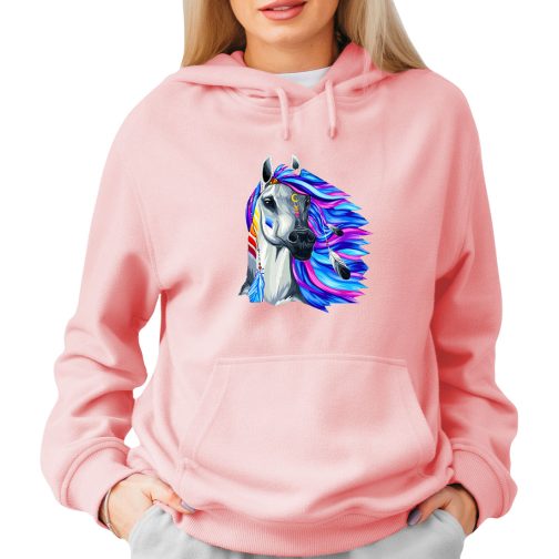 bluza z koniem damska kolorowy koń różowa
