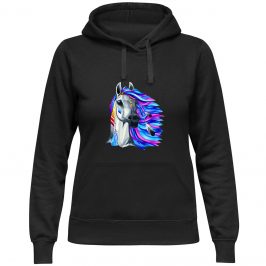 Bluza z koniem damska – z kapturem – z motywem kolorowego konia