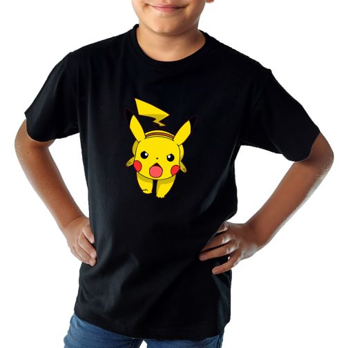 koszulka pikachu dla dzieci dziecka czarna