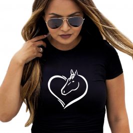 Koszulka z koniem damska – koń z sercem