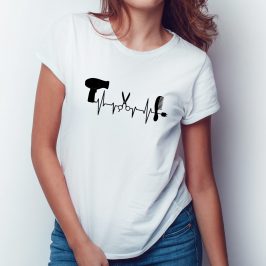 Trendy koszulka dla fryzjerki – bicie serca t-shirt