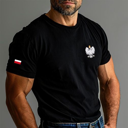 koszulka z orzełkiem orzeł polski t-shirt czarna męska
