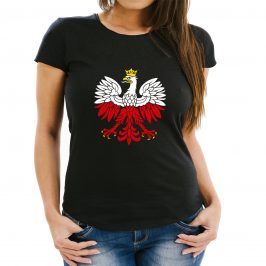 koszulka z orłem damska orzeł polski t-shirt czarna