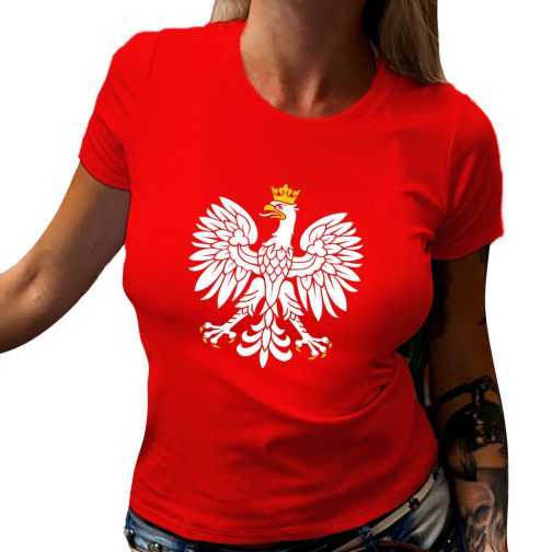 koszulka z orłem damska orzeł polski t-shirt czerwona