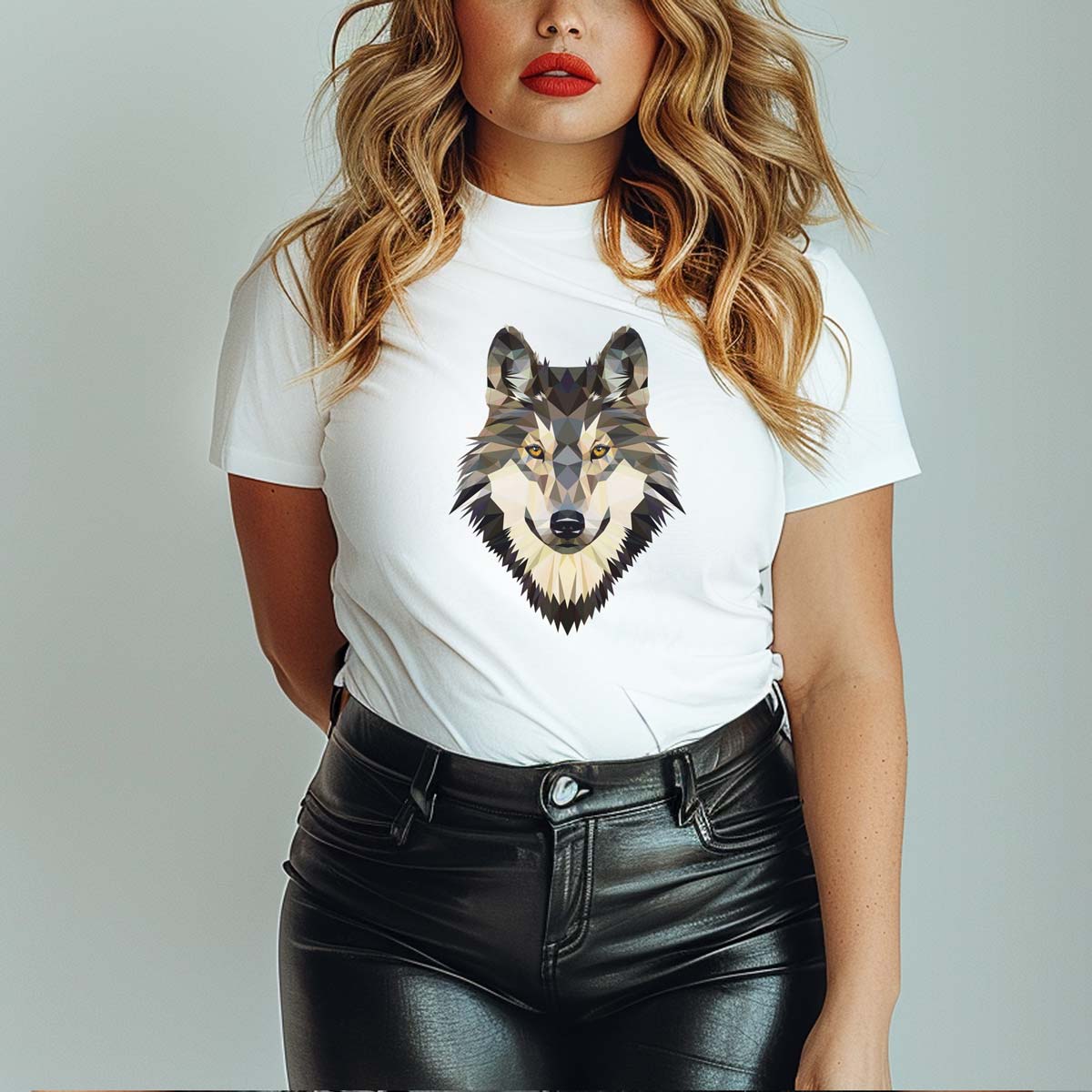 koszulka z wilkiem damska biała t-shirt