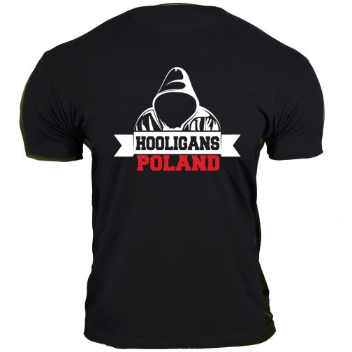 koszulka hooligans poland polish t-shirt czarna