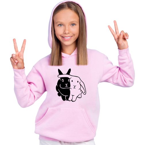 bluza z królikiem dla dzieci dziewczynki różowa