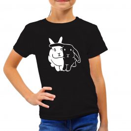 koszulka z królikiem dla dziewczynki t-shirt czarna dzieci