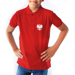 koszulka z orzełkiem dla dzieci koszulka polo dla dzieci czerwona