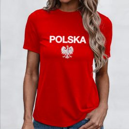 Koszulka kibica damska – POLSKA z godłem PL
