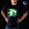 koszulka sonic dla dzieci świecąca w ciemności czarna chłopca dziewczynki