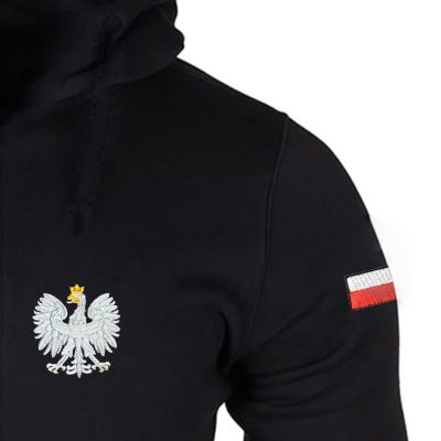 Bluza z Orzełkiem i flagą PL – HAFT – rozpinana z kapturem