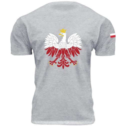 koszulka z orłem koszulka kibica patriotyczna t-shirt męska szara