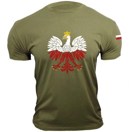 koszulka z orłem koszulka kibica patriotyczna t-shirt męska zielona