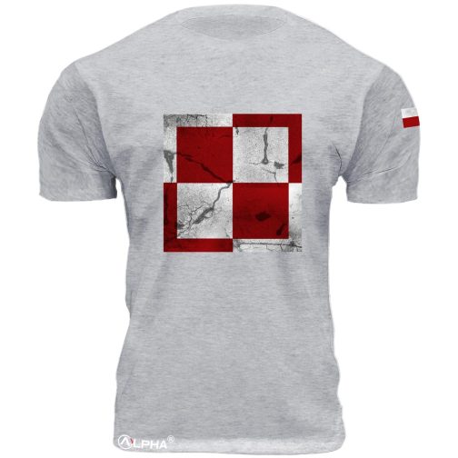 Koszulka lotnicza - Szachownica lotnicza męska t-shirt szara