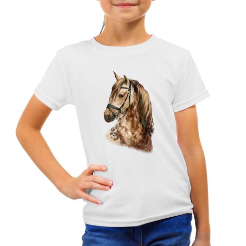 koszulka z koniem dla dziewczynki biała
