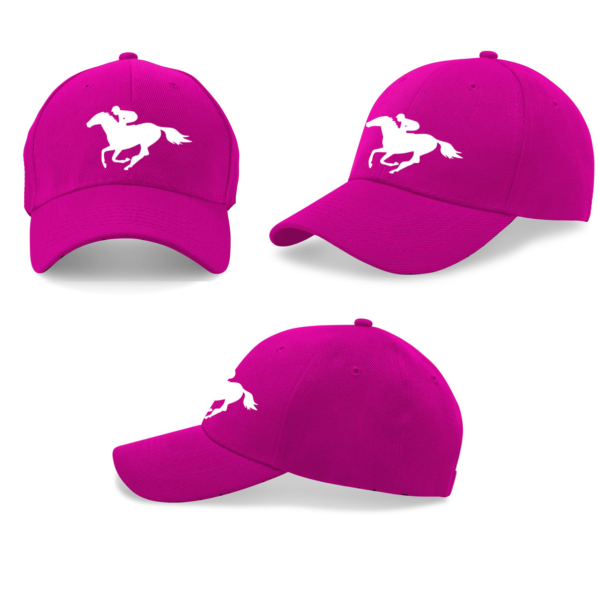 czapka z koniem z daszkiem czarna dla dziewczynki damska męska różowa