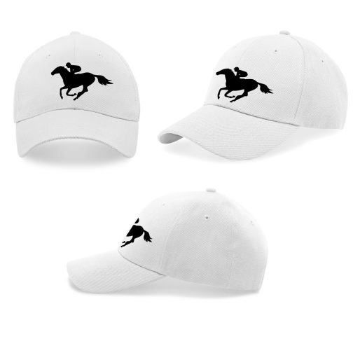czapka z koniem z daszkiem czarna dla dziewczynki damska męska biała