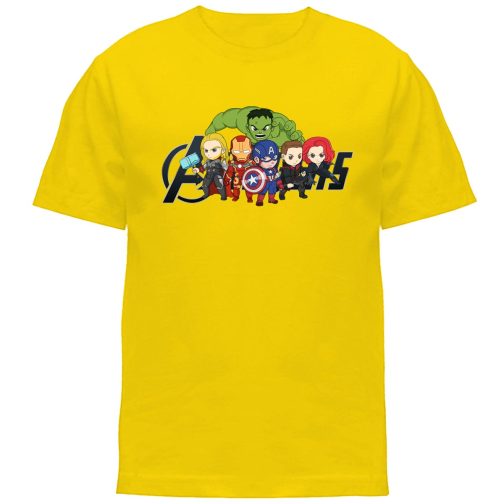 Koszulka Avengers dla dzieci czarna biała żółta