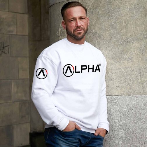 bluza alpha męska biała oryginalna