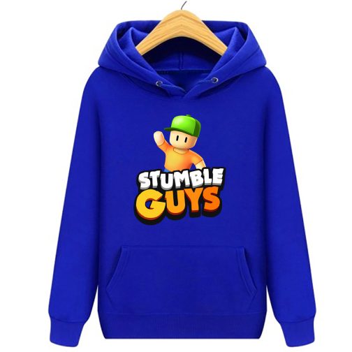 Bluza Stumble Guys dla dzieci - czarna żólta niebieska bluza z kapturem dziecka